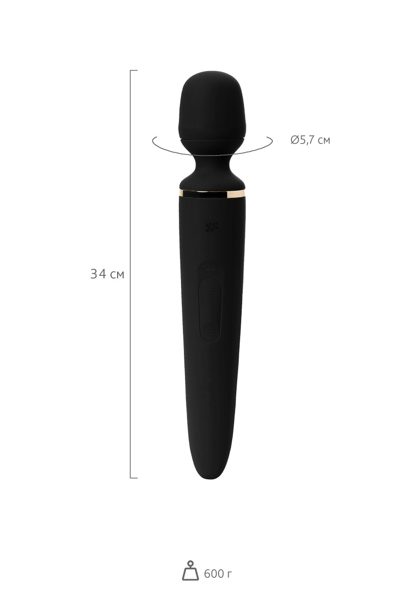 Нереалистичный вибратор Satisfyer Woman Wand, ABS пластик, черный, 34 см. в магазине ESEXTOYS