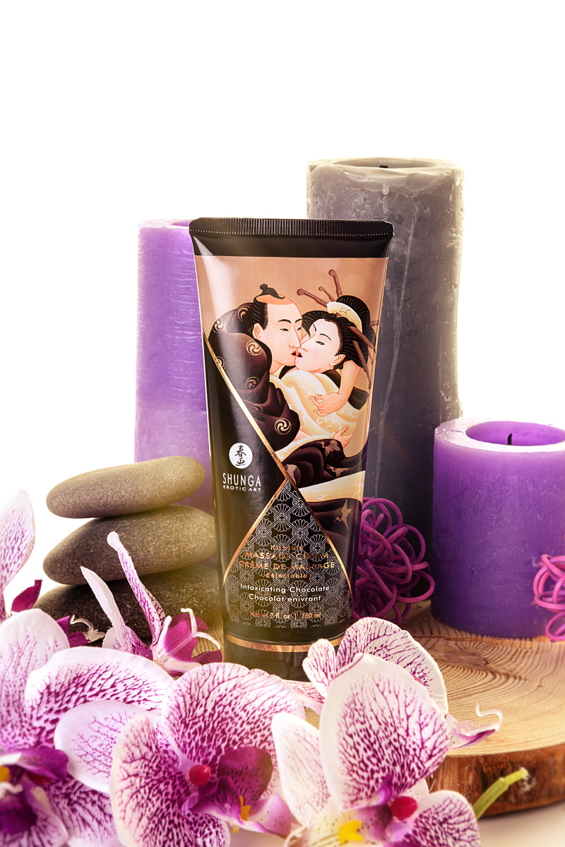 Массажный крем Shunga Intoxicating Chocolate, съедобный, шоколад, 200 мл в магазине ESEXTOYS