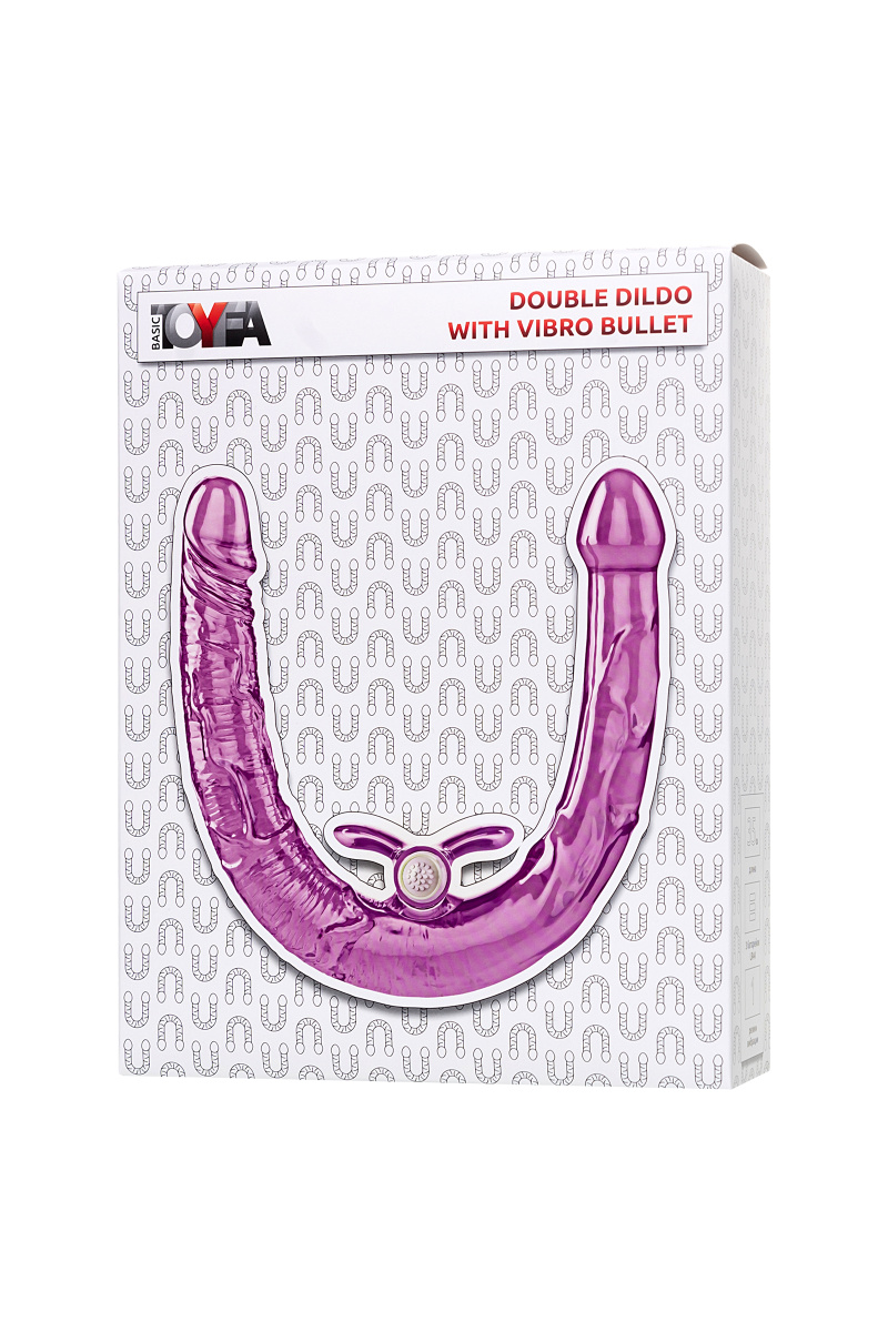 Фаллоимитатор двусторонний с вибропулей TOYFA Double Dildo with Vibro Bullet, TPR, фиолетовый, 35 см в магазине ESEXTOYS