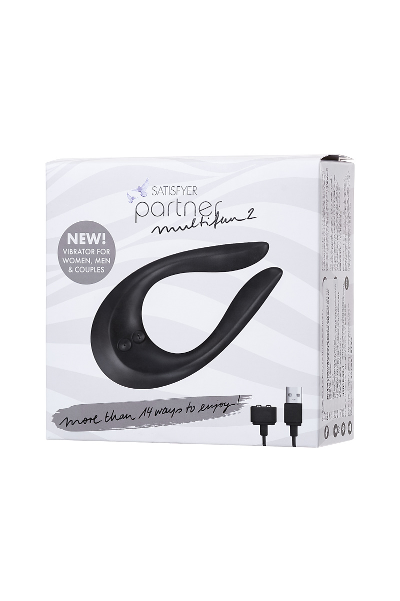 Многофункциональный стимулятор для пар Satisfyer Partner Multifun 2, силикон, чёрный, 13,5 см. в магазине ESEXTOYS