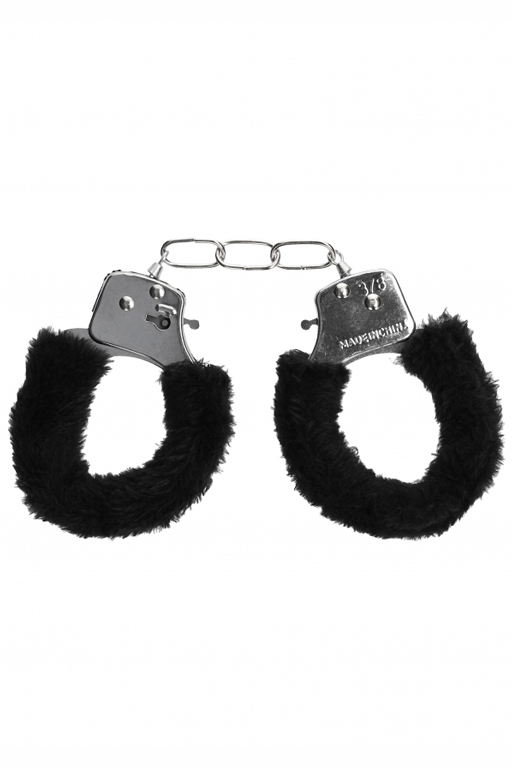 Металлические наручники с меховой обивкой Pleasure Handcuffs Furry в магазине ESEXTOYS