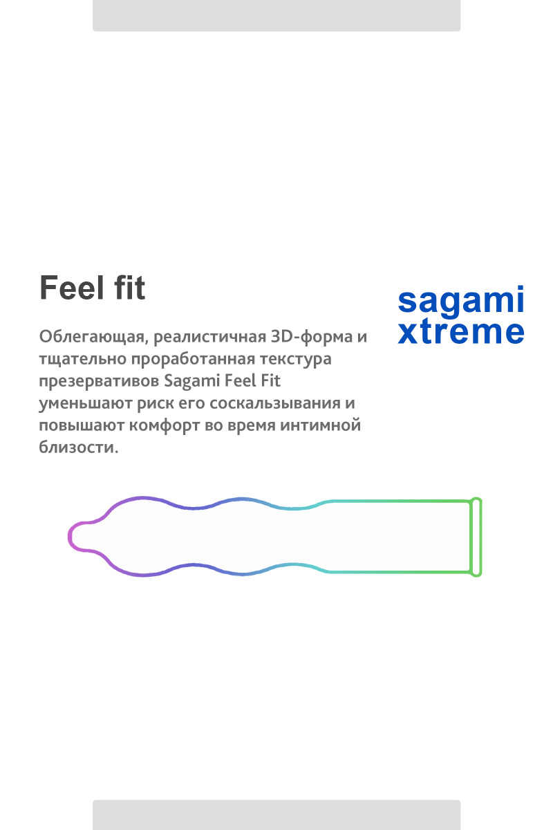 Презервативы Sagami, extreme, feel fit, гладкие, 19 см, 5,1 см, 3 шт. в магазине ESEXTOYS