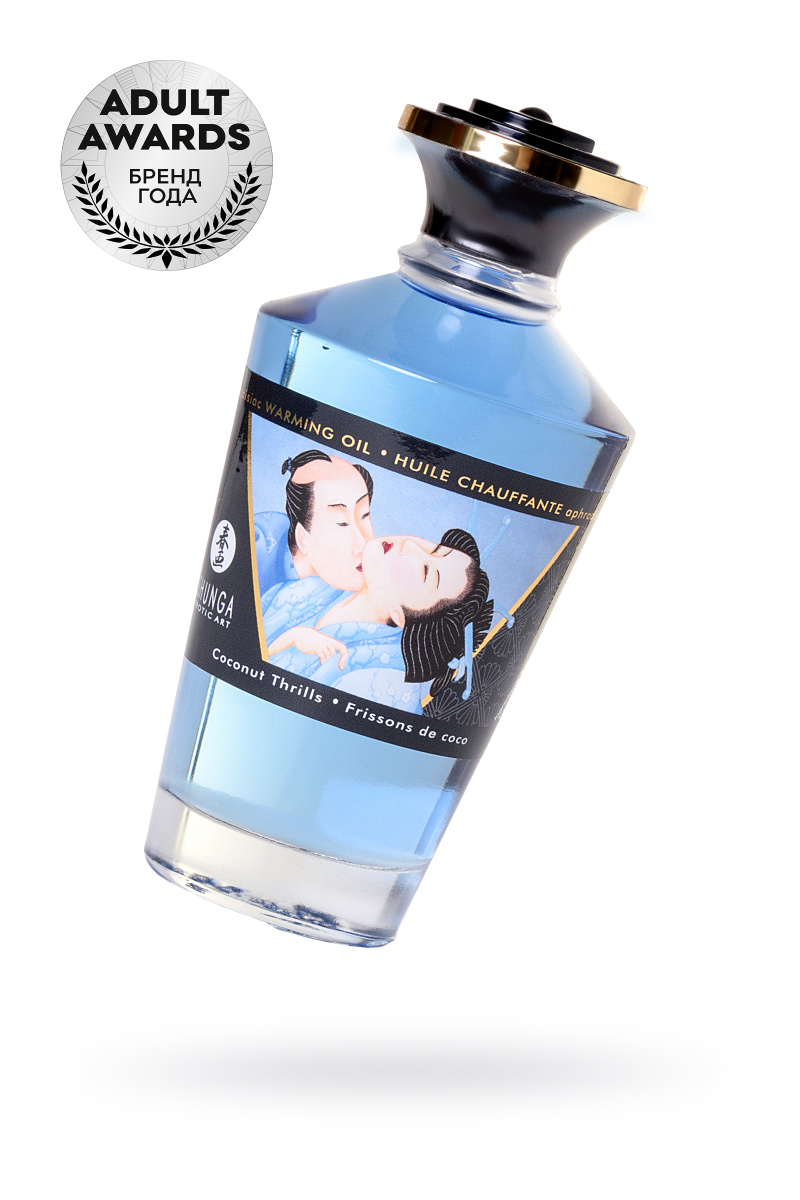 Масло для массажа Shunga Coconut Thrills, разогревающее, кокос, 100 мл в магазине ESEXTOYS