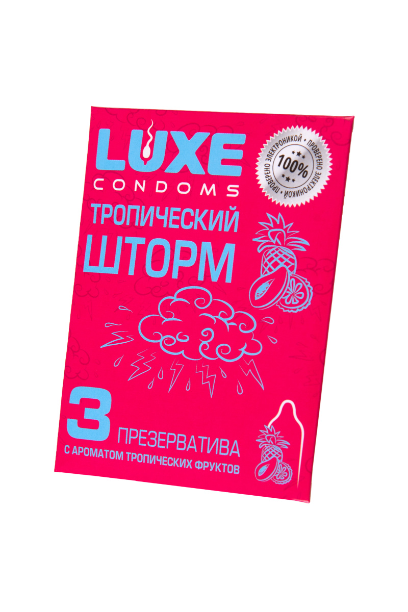Презервативы Luxe, конверт «Тропический шторм», латекс, тропические фрукты, 18 см, 5,2 см, 3 шт. в магазине ESEXTOYS