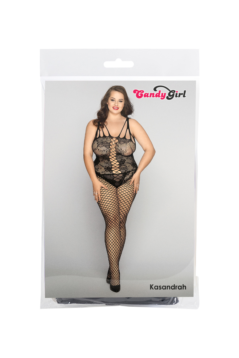 Костюм-сетка и стринги Candy Girl Kasandrah черные, 2XL в магазине ESEXTOYS