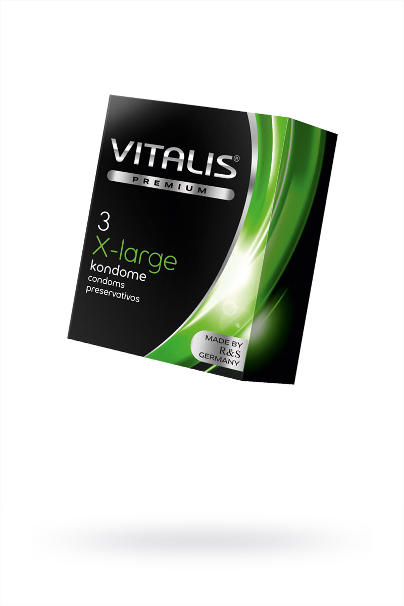 Презервативы Vitalis, premium, увеличенного размера, 19 см, 5,7 см, 3 шт. в магазине ESEXTOYS