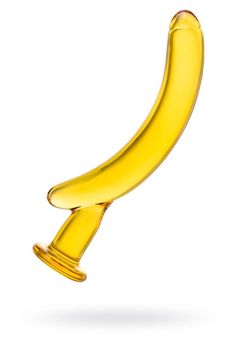 Нереалистичный фаллоимитатор Sexus Glass, стекло, желтый, 17,5 см в магазине ESEXTOYS