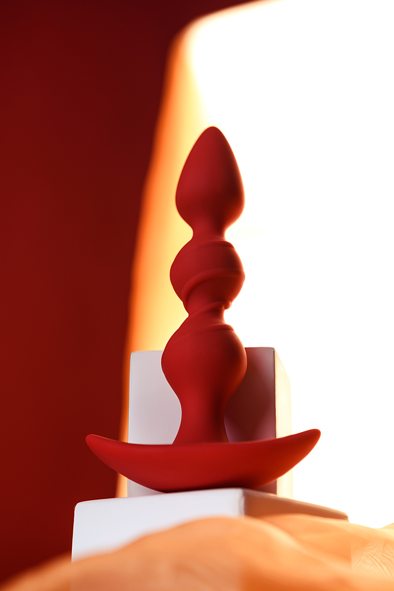 Анальная втулка ToDo by Toyfa Trio, силикон, красная, 16 см, Ø 3,3 см в магазине ESEXTOYS