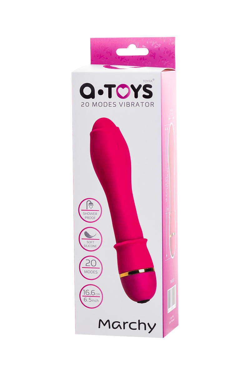 Нереалистичный вибратор A-Toys by TOYFA Marchy, силикон, розовый, 16,6 см, Ø 3 в магазине ESEXTOYS