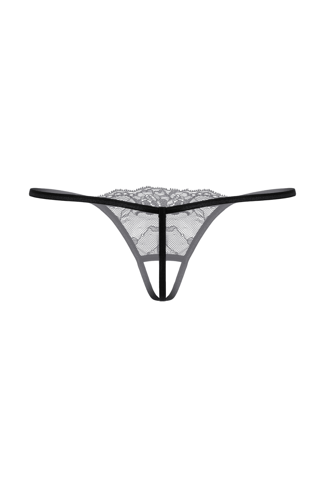 Стринги открытые с украшением SoftLine Collection, черный, S/L в магазине ESEXTOYS