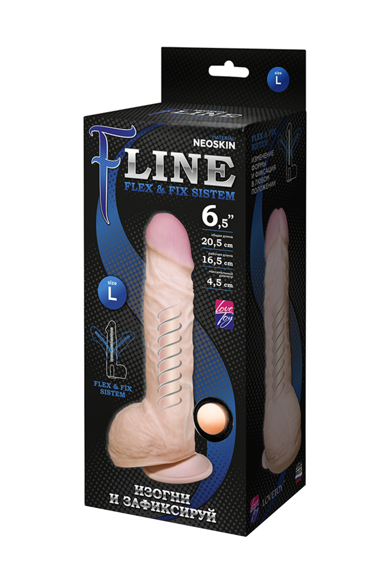 Фаллоимитатор неоскин на присоске FLEX & FIX SISTEM Lovetoy, TPR, телесный, 21 см в магазине ESEXTOYS