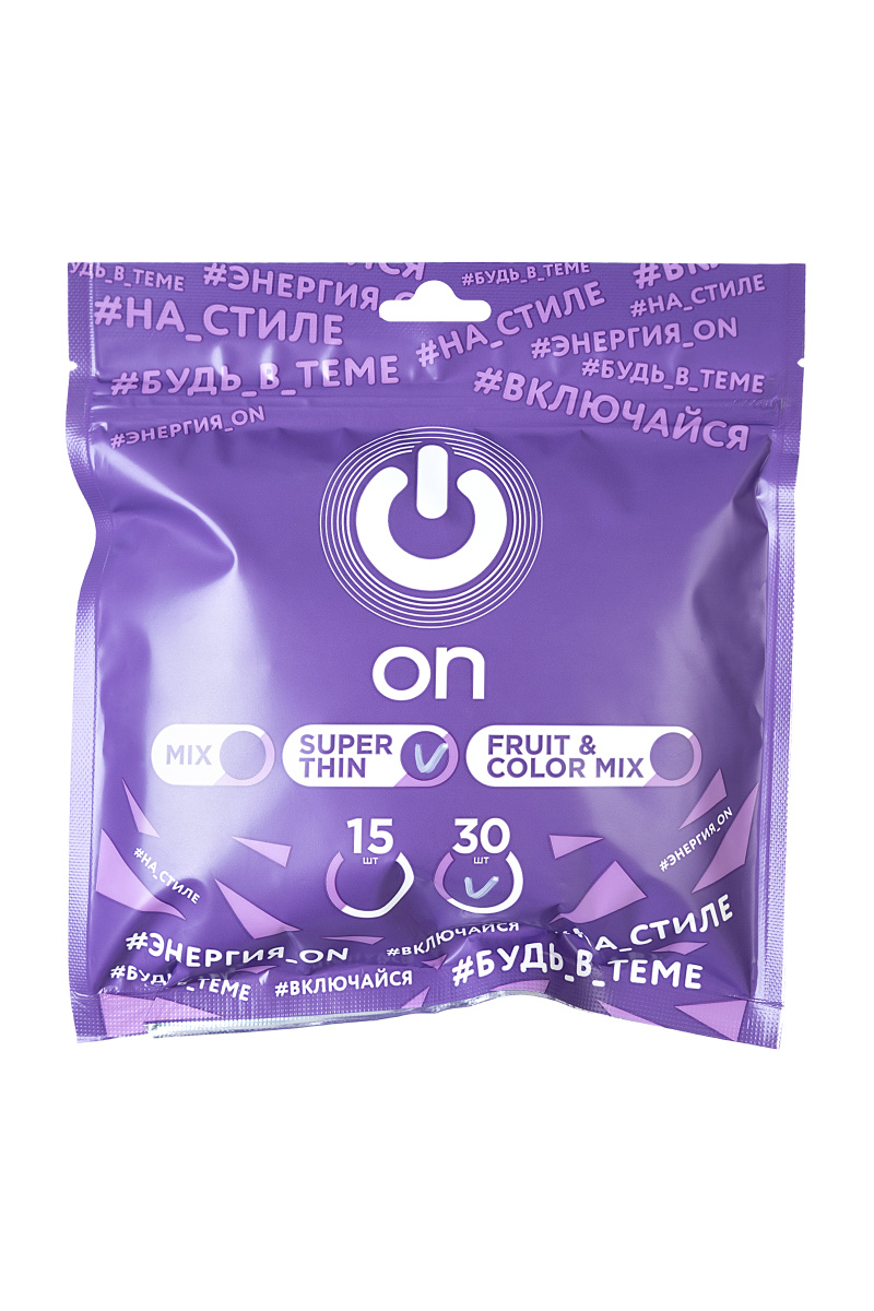 Презервативы On, super thin, ультратонкие, 18,5 см, 5,4 см, 30 шт. в магазине ESEXTOYS