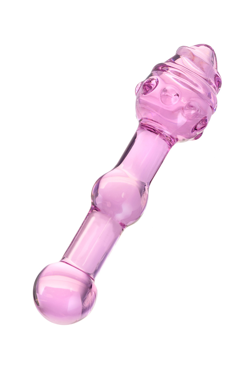 Двусторонний фаллоимитатор Sexus Glass, стекло, розовый, 17 см в магазине ESEXTOYS