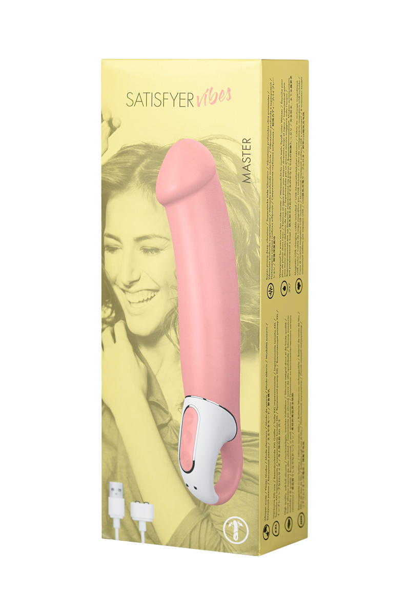 Нереалистичный вибратор Satisfyer Vibes Master, силикон, бежевый, 23,5 см. в магазине ESEXTOYS