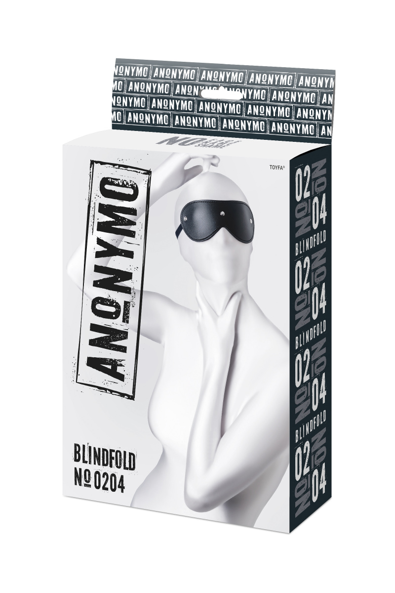 Маска Anonymo, PU кожа, черная, 24 см в магазине ESEXTOYS