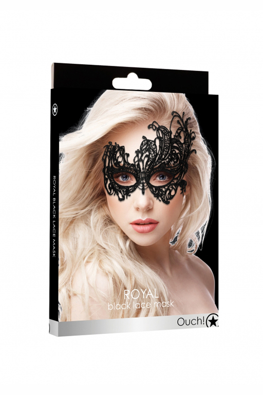 Кружевная маска ручной работы на глаза Royal Black Lace Mask в магазине ESEXTOYS