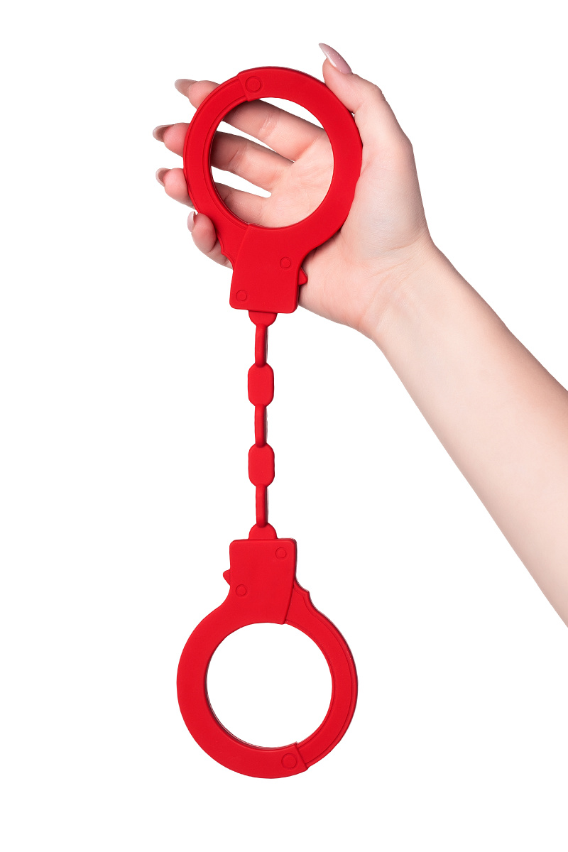 Наручники Штучки-дрючки, силикон, красные, 33 см в магазине ESEXTOYS