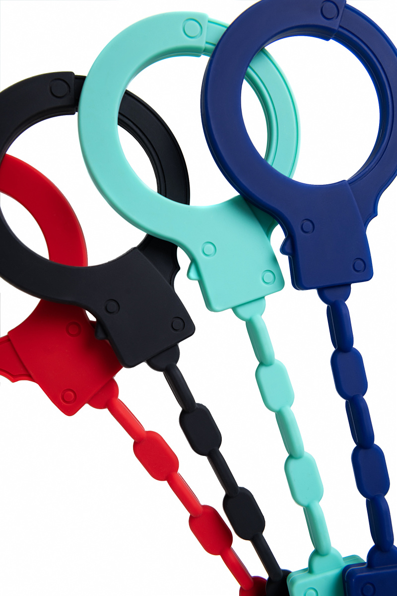 Наручники Штучки-дрючки, силикон, черные, 33 см в магазине ESEXTOYS