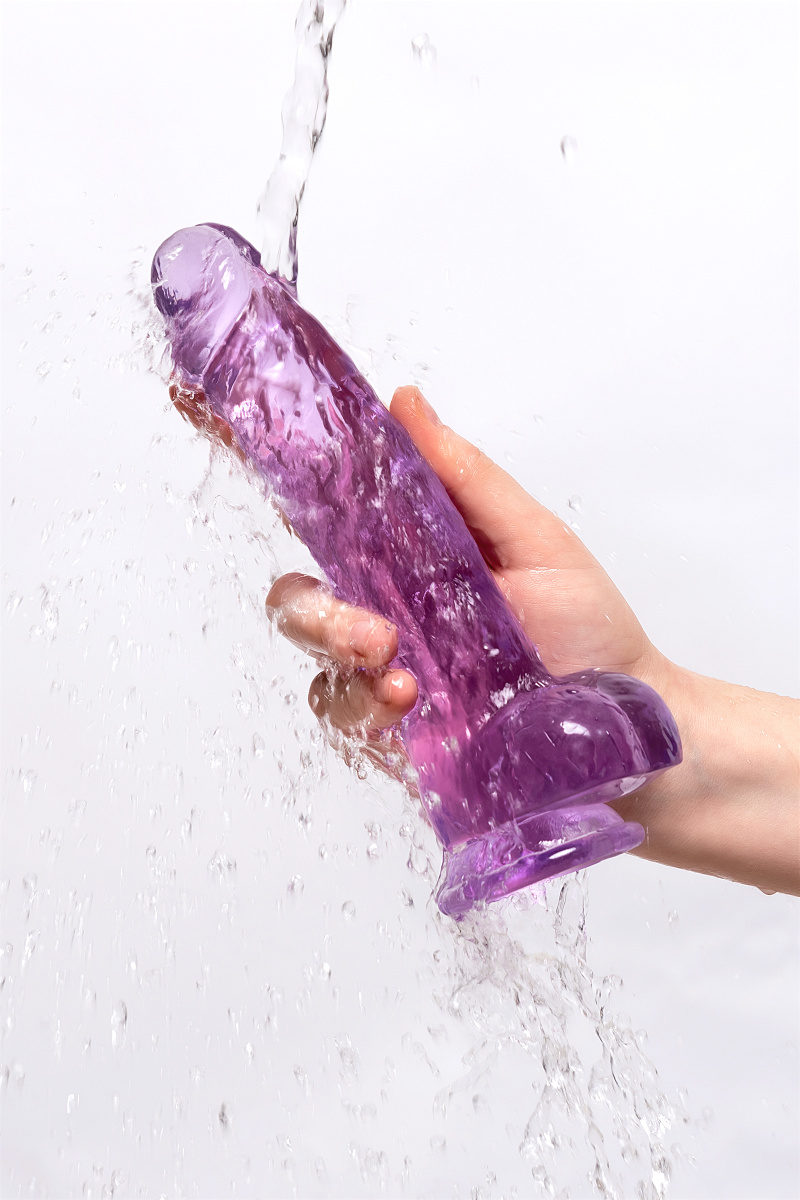 Реалистичный фаллоимитатор, TPE, фиолетовый, 21 см в магазине ESEXTOYS