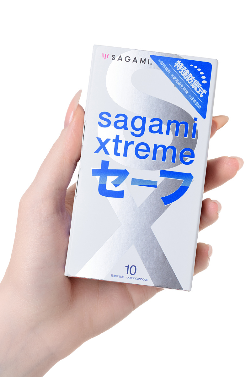 Презервативы Sagami, xtreme, ultrasafe, латекс, 19 см, 5,2 см, 10 шт. в магазине ESEXTOYS