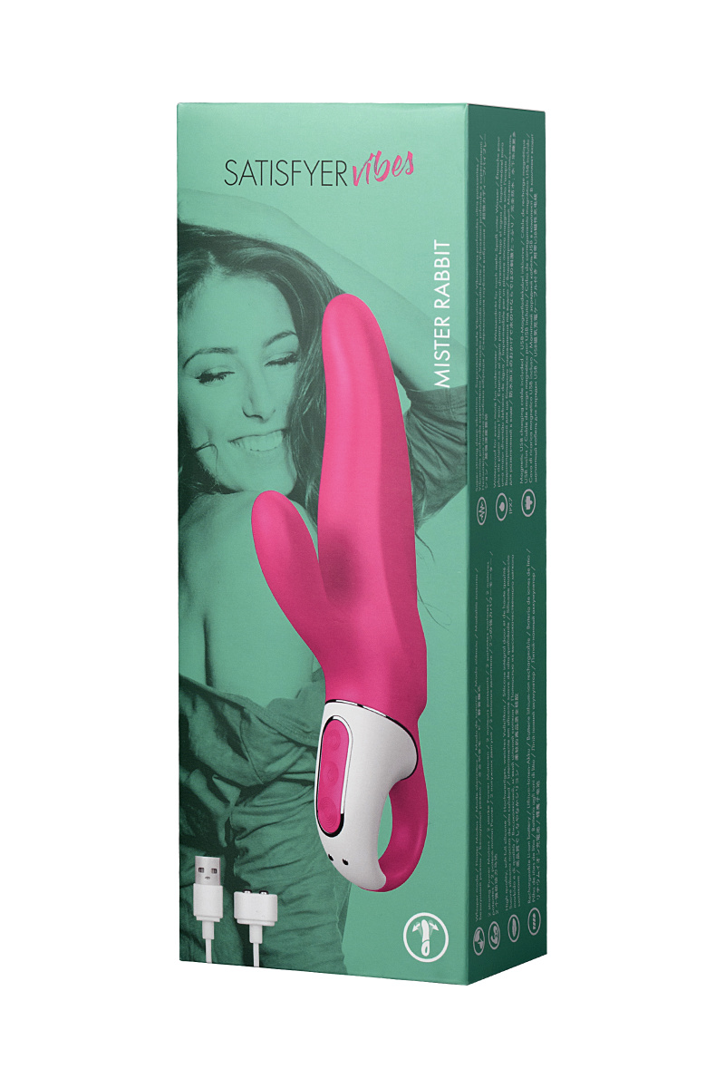 Нереалистичный вибратор Satisfyer Vibes Mr. Rabbit, силикон, красный, 22,1 см. в магазине ESEXTOYS