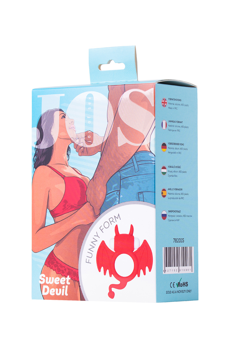 Эрекционное кольцо на пенис JOS SWEET DEVIL, силикон, красный, 8,5 см в магазине ESEXTOYS
