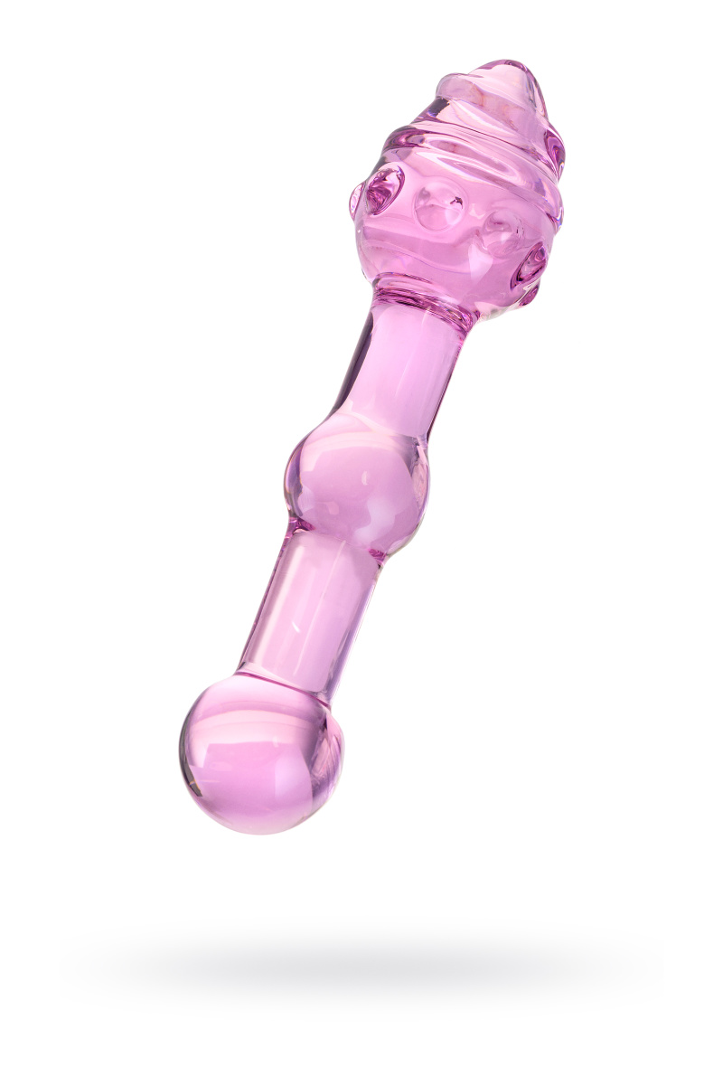 Двусторонний фаллоимитатор Sexus Glass, стекло, розовый, 17 см в магазине ESEXTOYS