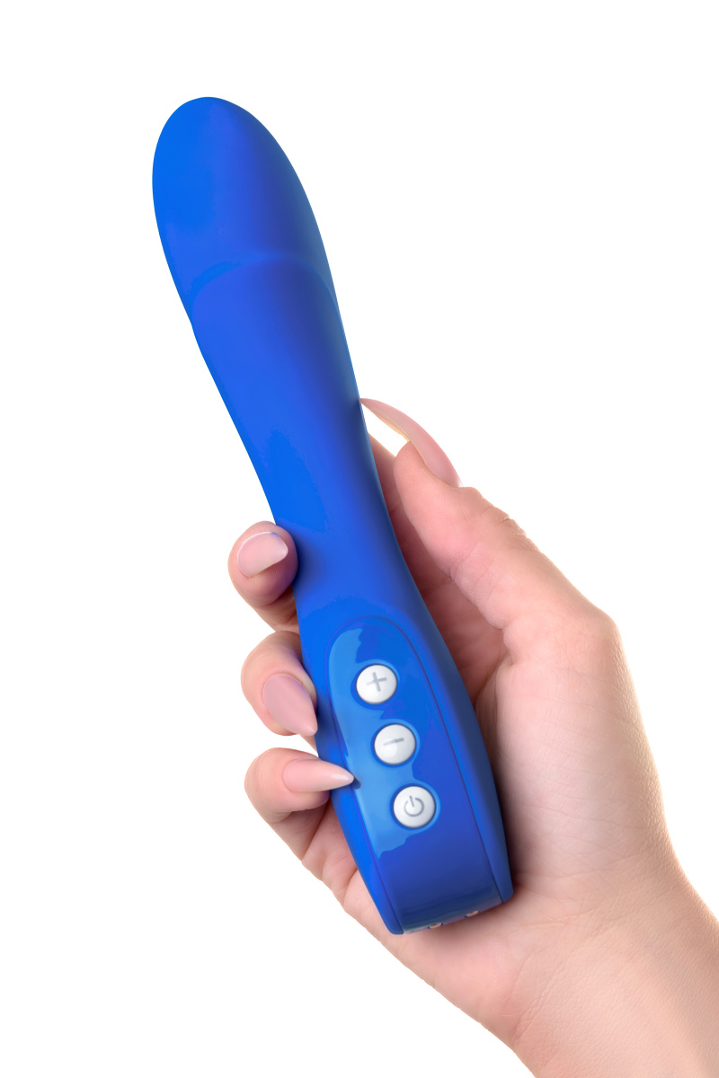 Нереалистичный вибратор L'EROINA by TOYFA Blury, силикон, синий, 18,5 см, Ø 3,4 в магазине ESEXTOYS