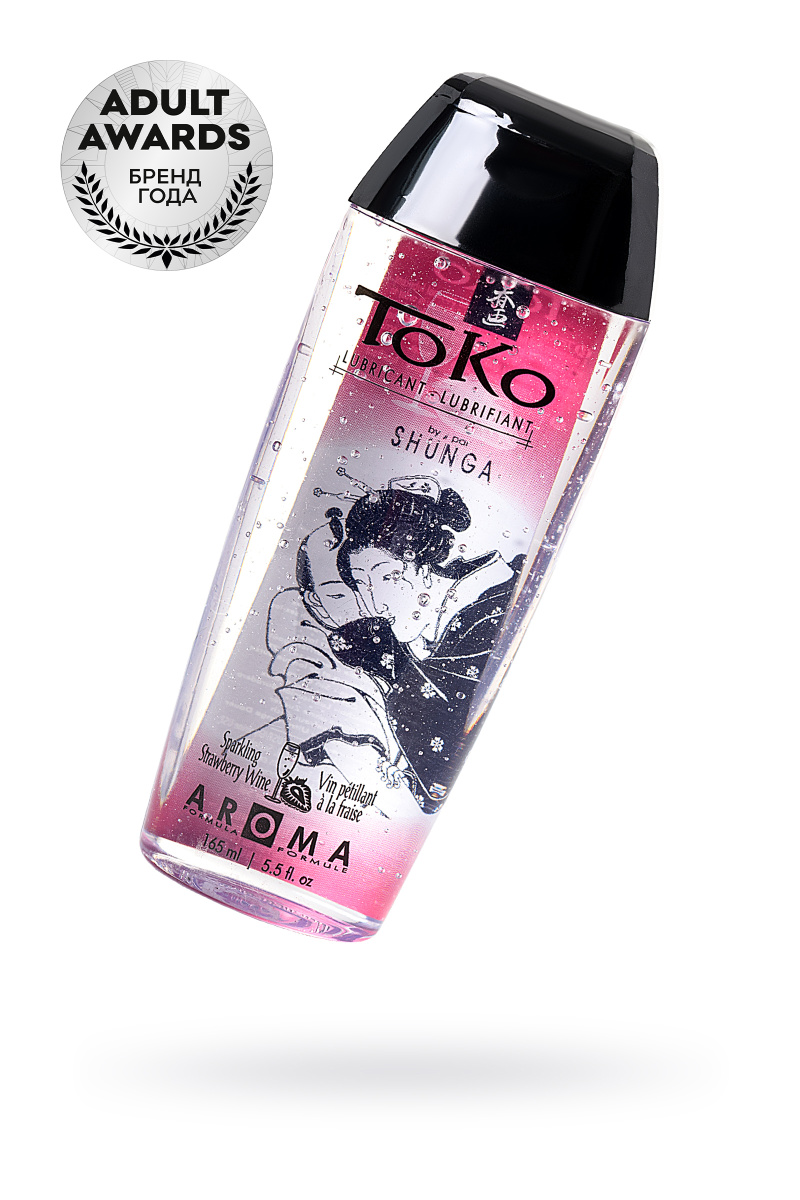 Лубрикант Shunga Toko Aroma на водной основе, клубника и шампанское, 165 мл в магазине ESEXTOYS