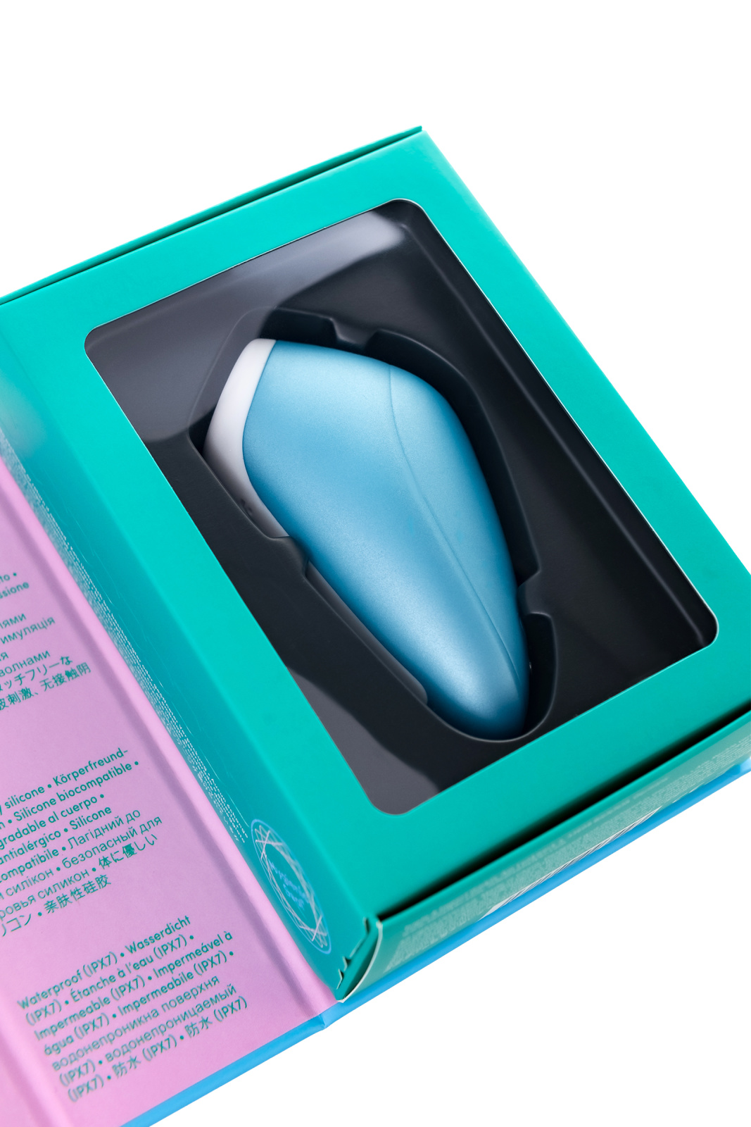 Вакуум-волновой бесконтактный стимулятор клитора Satisfyer Love Breeze, силикон, голубой, 9,5 см. в магазине ESEXTOYS