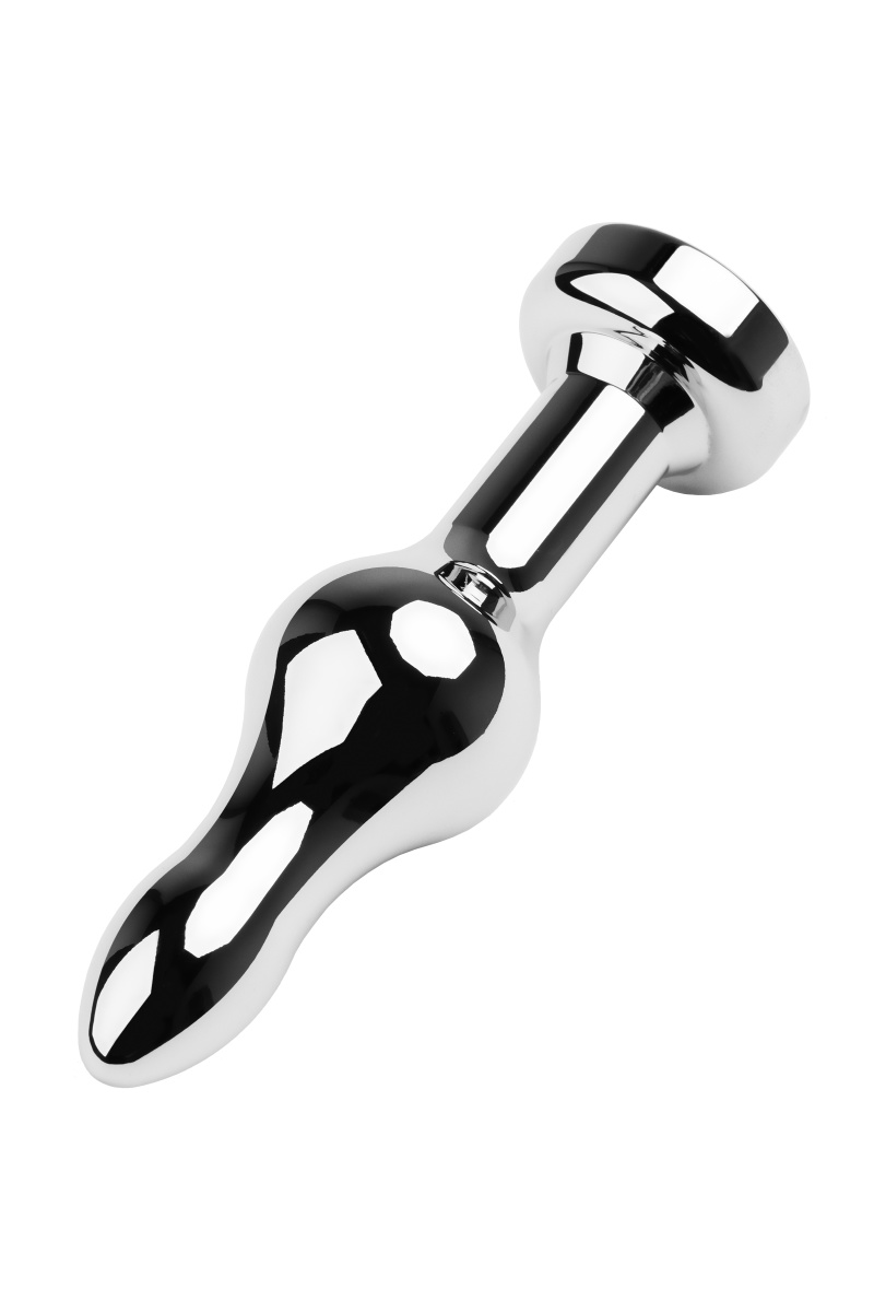 Анальная втулка Metal by TOYFA, металл, серебряная, с красным кристаллом, 10 см, Ø 2,8 см, 75 г в магазине ESEXTOYS
