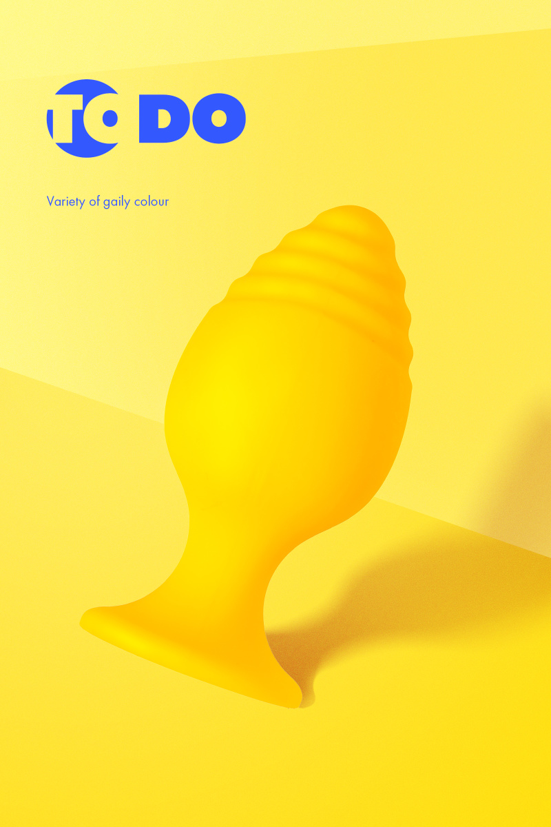 Анальная втулка ToDo by Toyfa Riffle, силикон, желтый, 6 см в магазине ESEXTOYS
