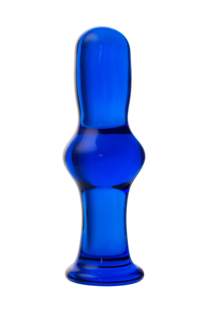 Анальная втулка Sexus Glass, стекло, синяя, 13,5 см, Ø 4,5 см в магазине ESEXTOYS