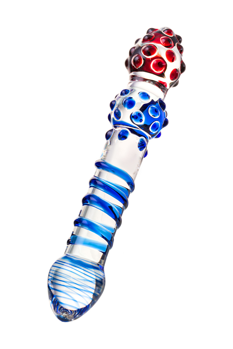 Двусторонний фаллоимитатор Sexus Glass, стекло, прозрачный, 20,5 см в магазине ESEXTOYS