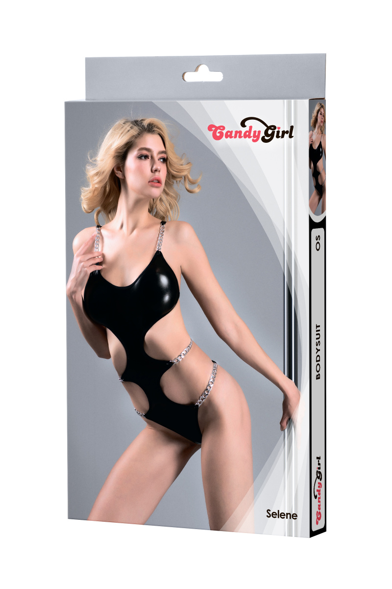 Боди с металлическими цепочками Candy Girl Selene черное, OS в магазине ESEXTOYS