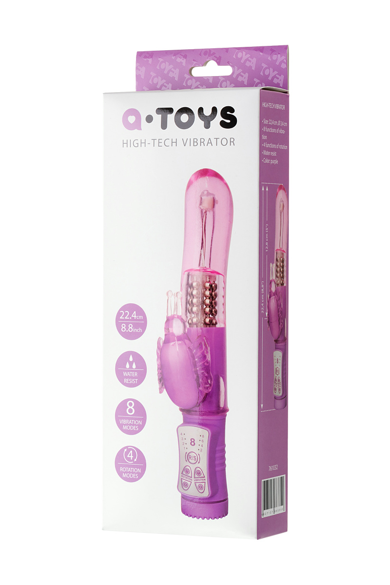 Вибратор с клиторальным стимулятором TOYFA A-Toys High-Tech fantasy, TPE, фиолетовый, 22,4 см в магазине ESEXTOYS