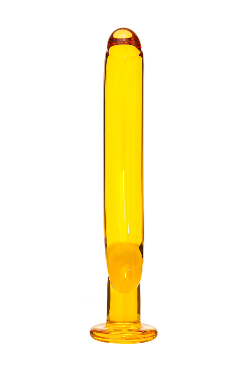 Нереалистичный фаллоимитатор Sexus Glass, стекло, желтый, 17,5 см в магазине ESEXTOYS