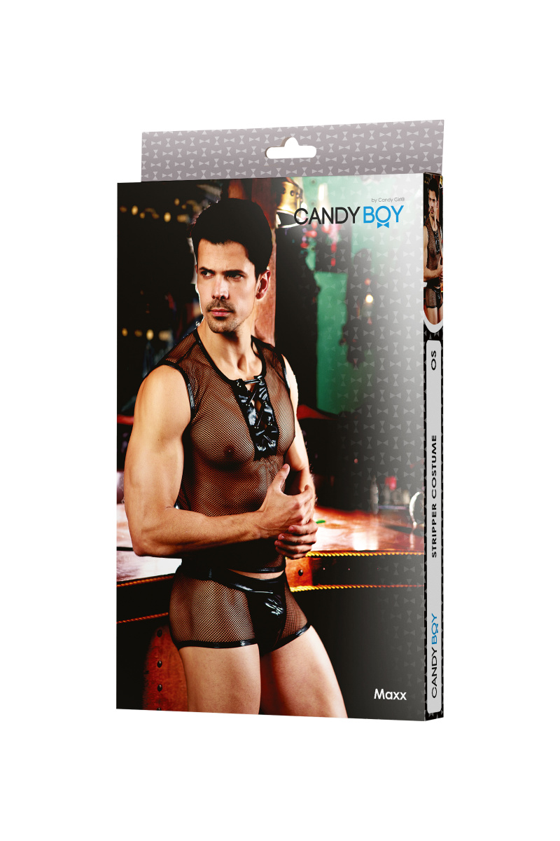 Костюм стриптизера Candy Boy Maxx (майка, трусы), черный, OS в магазине ESEXTOYS