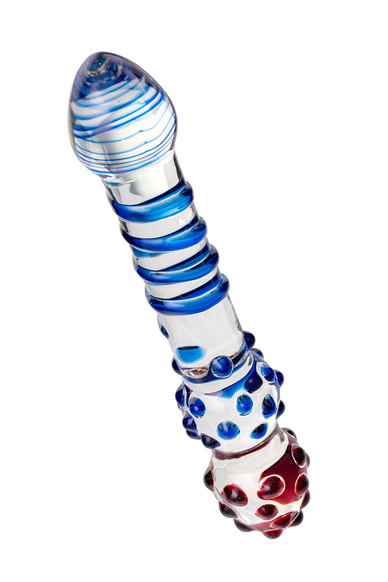 Двусторонний фаллоимитатор Sexus Glass, стекло, прозрачный, 20,5 см в магазине ESEXTOYS