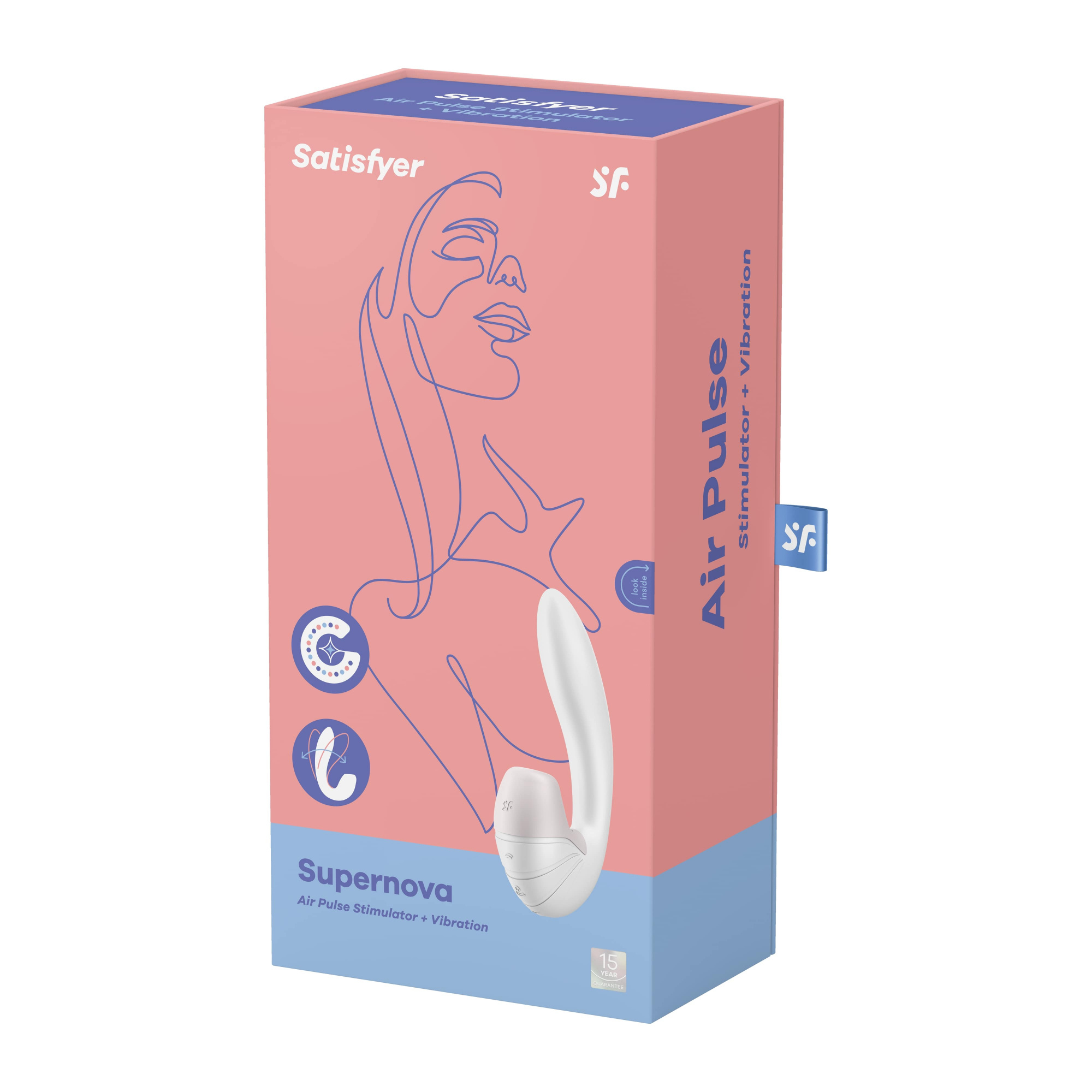 Вибратор с вакуумным стимулятором Satisfyer Supernova (белый) в магазине ESEXTOYS