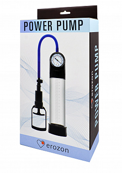 Вакуумная помпа  Erozon Penis Pump с манометром в магазине ESEXTOYS
