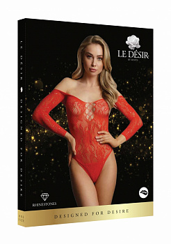Боди Wonder Rhinestone Bodysuit (красный) со стразами. в магазине ESEXTOYS