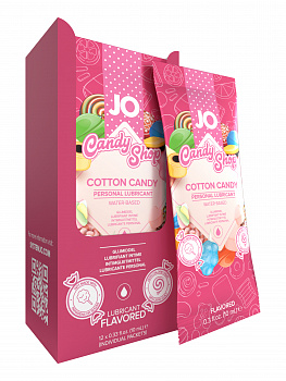 Набор саше  вкусовых лубрикантов "Сахарная вата" / Candy Shop Cotton Candy (10 мл*12 штук) в магазине ESEXTOYS
