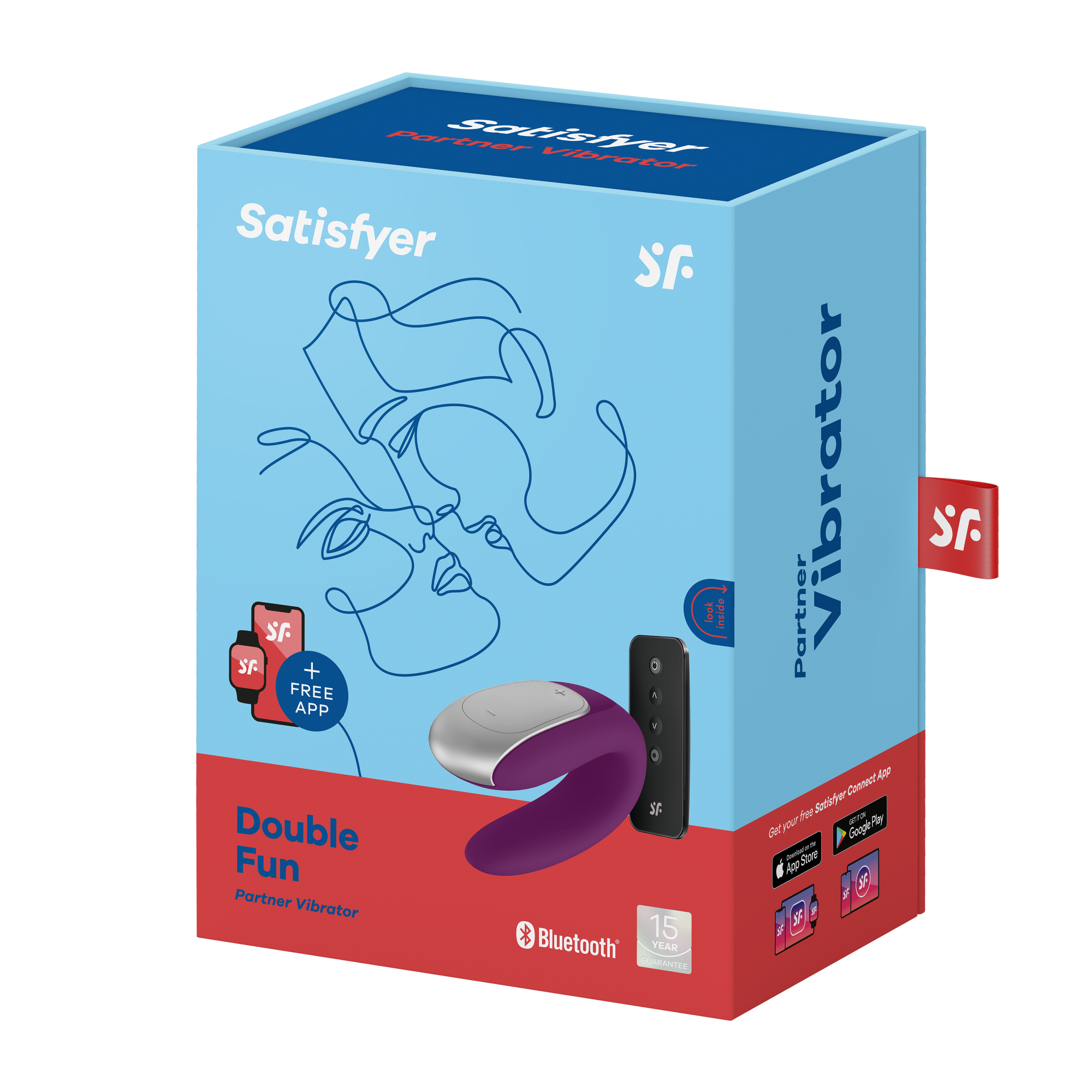 Парный вибратор Satisfyer Double Fun с возможностью управления через пульт и приложение (фиолетовый) в магазине ESEXTOYS