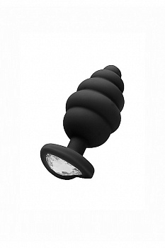 Анальная пробка Regular Ribbed Diamond Heart Plug в магазине ESEXTOYS