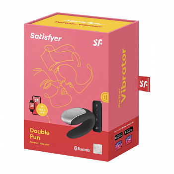 Парный вибратор Satisfyer Double Fun с возможностью управления через пульт и приложение (черный) в магазине ESEXTOYS