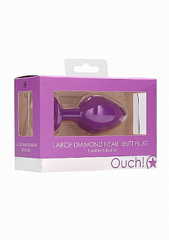 Анальная пробка Large Ribbed Diamond Heart Plug в магазине ESEXTOYS