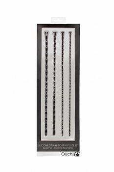 Набор из четырех стимуляторов уретры (струн) Spiral Screw Plug Set в магазине ESEXTOYS