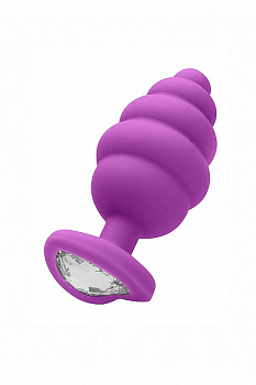 Анальная пробка Extra Large Ribbed Diamond Heart Plug в магазине ESEXTOYS