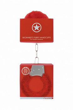 Металлические наручники с меховой обивкой Beginner's Handcuffs Furry в магазине ESEXTOYS